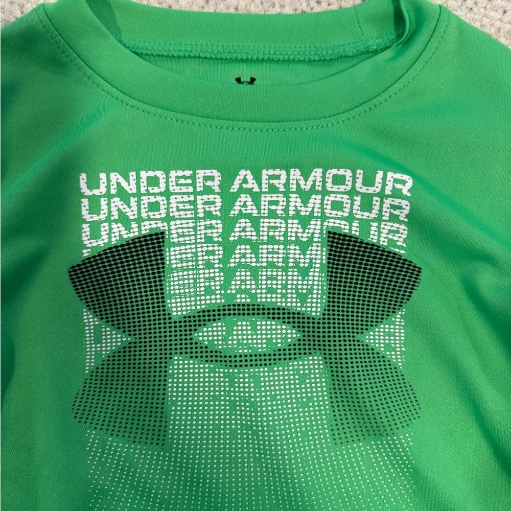 Under Armour Kids Bright Green Long Sleeve Tee - Picture 2 of 4